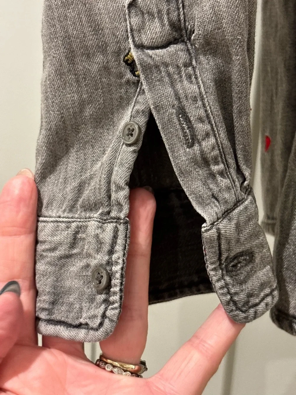 Scotch & Soda Grey Embroidered Shirt, size S - Picture 12 of 15